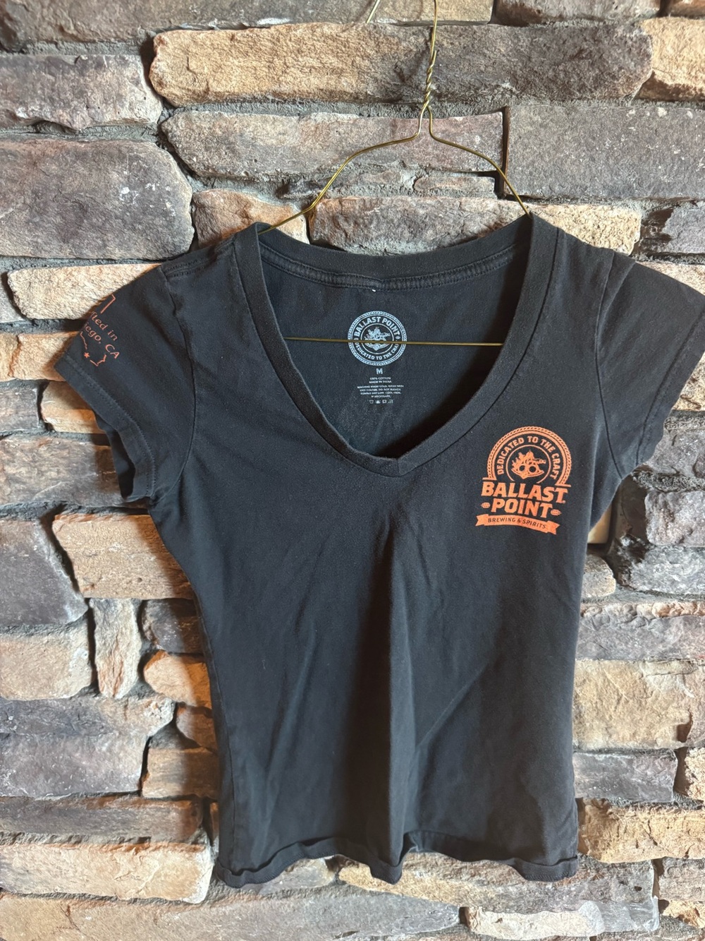 Ballast Point Women's Black V-Neck Tee with Logo